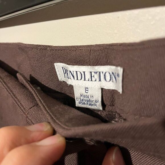 Vintage Pendleton Virgin Wool Trousers - Dark Chocolate Brown size 8 1990’s pant - Picture 9 of 9